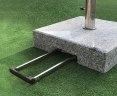 granite parasol base with wheels and handle