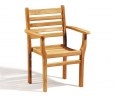 Cadogan 6 Seater Teak Pedestal Table 1.5m & Yale Stacking Chairs