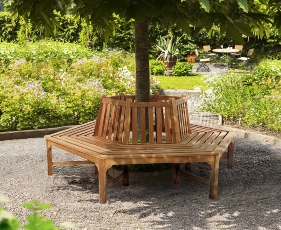 Teak Hexagonal Tree Bench - 2.2m