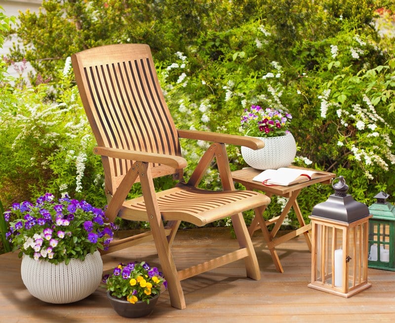 Bali Reclining Garden Chair Teak - Wooden Garden Furniture Sets With Reclining Chairs