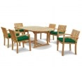 Brompton Extending 1.2 - 1.8m Table & 6 Monaco Stacking Chairs