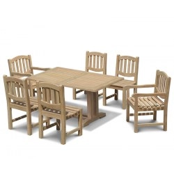 Cadogan 6 Seater Garden Table 1.5m, Ascot Side Chairs & Carver Chairs
