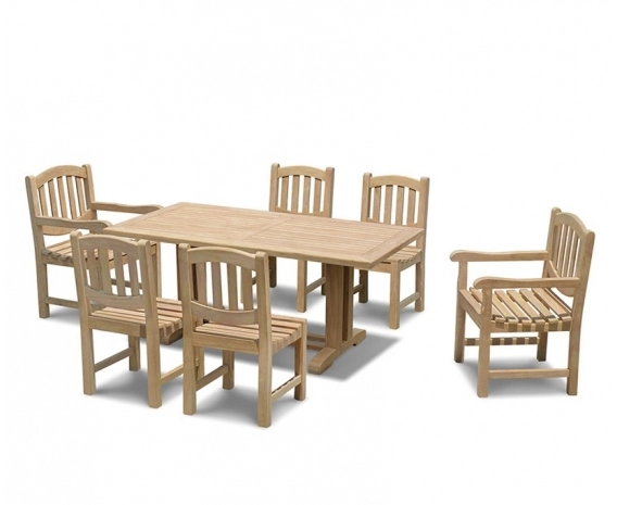 Cadogan 6 Seater Outdoor Table 1.8m, Ascot Side Chairs & Carver Chairs