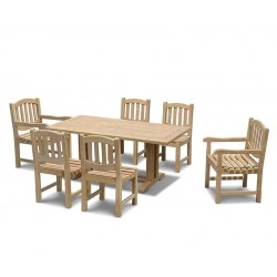 Cadogan 6 Seater Outdoor Table 1.8m, Ascot Side Chairs & Carver Chairs