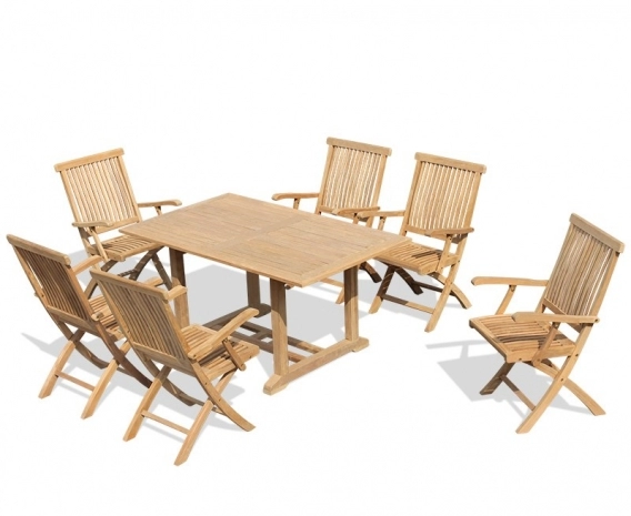 Hilgrove 6 Seater Rectangular Table 1.5m with Brompton Folding Armchairs