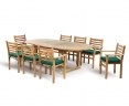 Brompton Extending 1.8 - 2.4m Table & 8 Yale Stacking Chairs Teak Set