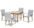 Sandringham Square Garden Table and 4 St. Tropez Stacking Chairs Set