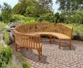 Henley Teak 3/4 Circular Curved Garden Bench