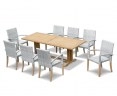 Cadogan Rectangular Table 2.25m & 8 St. Tropez Rattan Stacking Chairs