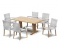 Cadogan Pedestal Table 1.8m and 6 St. Tropez Stacking Chairs