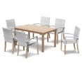 Sandringham Rectangular 1.5m Table & 6 St. Tropez Stacking Chairs