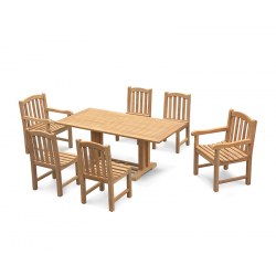 Cadogan Pedestal Table 1.8m with 6 Clivedon Side and Armchairs