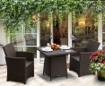 Eclipse Rattan Patio Dining Set with Square 0.8m Table & 2 Armchairs