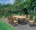 Brompton 8 Seater Extending Table 1.8m-2.4m and St. Tropez Rattan Stacking Chairs Set