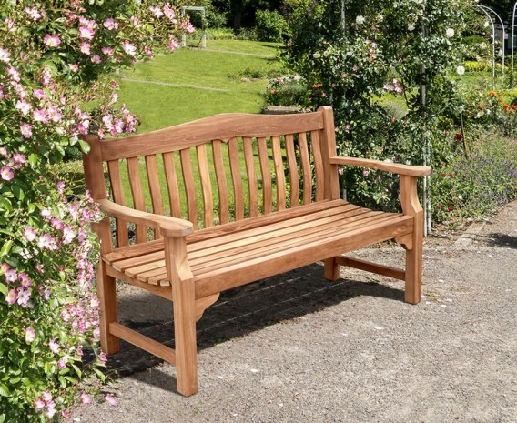 Teak Rose Garden Bench - 1.5m