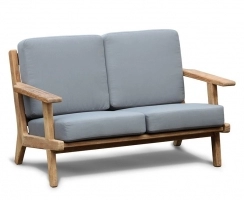 Eero Mid-Century Deep Seated Teak Garden Sofa, 2 Seater