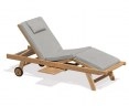 Luxury Sun Lounger with cushion, Teak