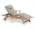 Luxury Teak Sun Lounger with arms and cushion