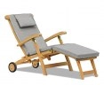 Halo Teak Steamer Chair with wheels and cushion