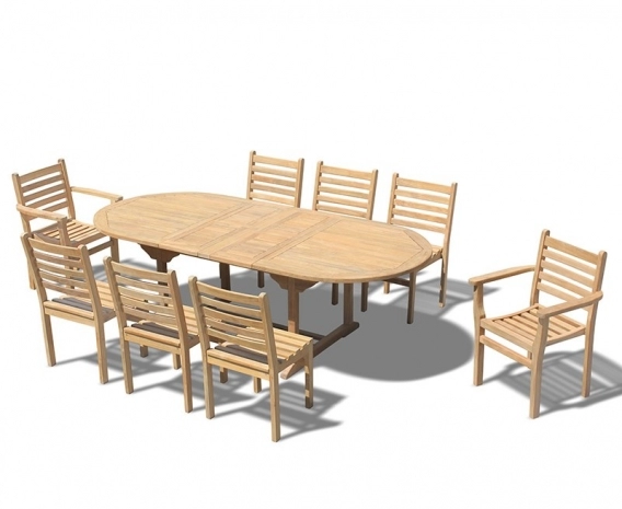 Brompton Extending Table 1.8-2.4m, Yale Stacking Side and Armchairs