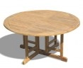 Berrington Round Gateleg Table 1.5m and 6 Bali Stacking Chairs