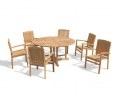 Berrington Round Folding Table 1.5m and 6 Bali Stacking Chairs