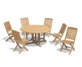 Berrington 6 Seater Drop Leaf Garden Table 1.5m and Bali Folding Chairs