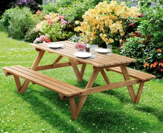 Luxury 5ft Picnic Bench, Teak Wooden Pub Bench – 1.5m