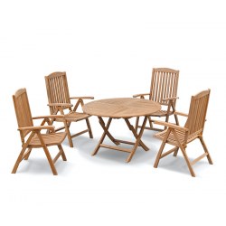 Suffolk Round 1.2m Table & 4 Cheltenham Reclining Chairs