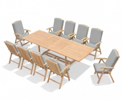 Dorchester Extending 2 - 3m Table & 10 Cheltenham Recliner Chairs
