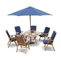 Suffolk Round 1.5m Table & 6 Cheltenham Reclining Chairs