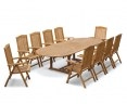 Brompton Extending 2 - 3m Table & 10 Cheltenham Recliner Chairs