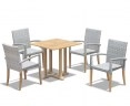 Canfield 4 Seater Square Table 0.8m with St. Tropez Stacking Chairs