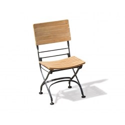Classic Bistro Chair, Folding Side Chair, Teak, Black