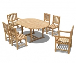 Brompton 6 Seater Extending Table 1.2-1.8m, Ascot Side Chairs & Armchairs