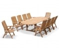 Brompton Extending 2 - 3m Table & 10 Bali Recliner Chairs