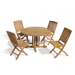 Berrington Round Gateleg 1.2m Table & 4 Bali Side Chairs