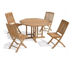 Berrington Octagonal Gateleg 1.2m Table & 4 Bali Side Chairs