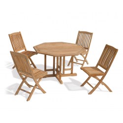 Berrington Octagonal Gateleg 1.2m Table & 4 Bali Side Chairs