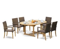 Brompton Extending 1.2 - 1.8m Table & 6 St. Tropez Stacking Chairs