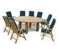 Titan Round 1.8m Table with 8 Recliners Teak Dining Set