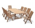 Dorchester Extending 1.8 - 2.4m Table & 8 Bali Garden Recliner Chairs