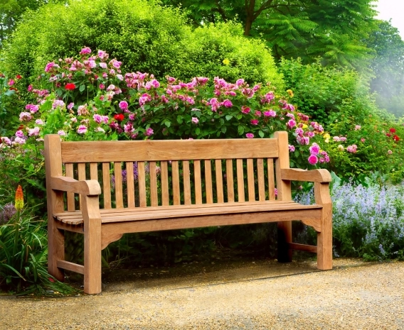 Banchory Solid Wood Teak Park Bench – 1.8m