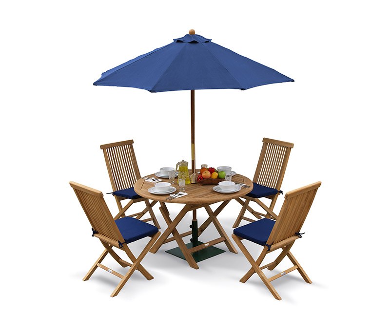 4FT Table /& 4 Chairs //Outdoor Garden Patio Furniture Portable Table Parasol Base