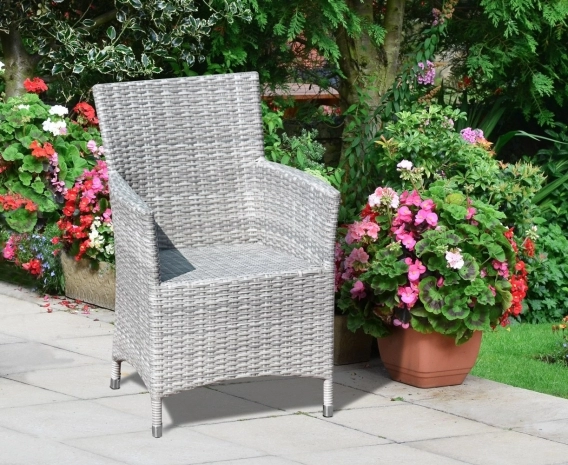 Riviera Rattan Garden Chair, Wicker Armchair, Flat weave