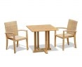 Canfield 2 Seater Square Garden Table 0.8m with St. Tropez Stacking Chairs