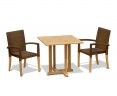 Canfield 2 Seater Square Garden Table 0.8m with St. Tropez Stacking Chairs