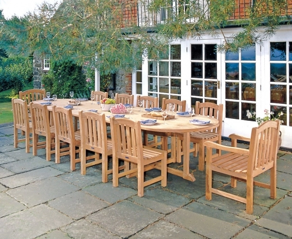 13 Piece Patio Set with Hilgrove Oval 4m Table, Side Chairs & Armchairs