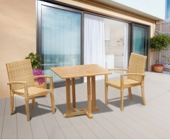 Canfield 2 Seater Square Garden Table 0.8m with St. Tropez Stacking Chairs