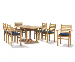 Brompton Bijou Extending 1.2 - 1.8m Table & 6 Yale Stacking Chairs Set